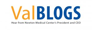 Logo that reads "Val Blogs" for Newton Medical Center CEO Vallerie Gleason's Blog
