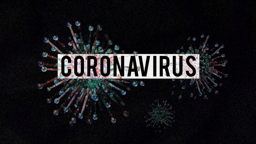 Black photo with word "coronavirus" for COVID-19 blog