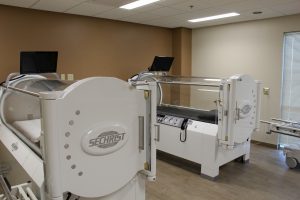 Hyperbaric chamber at NMC Health Wound Healing & Hyperbaric Center in Newton KS at Newton Surgery Center building on NMC Health campus