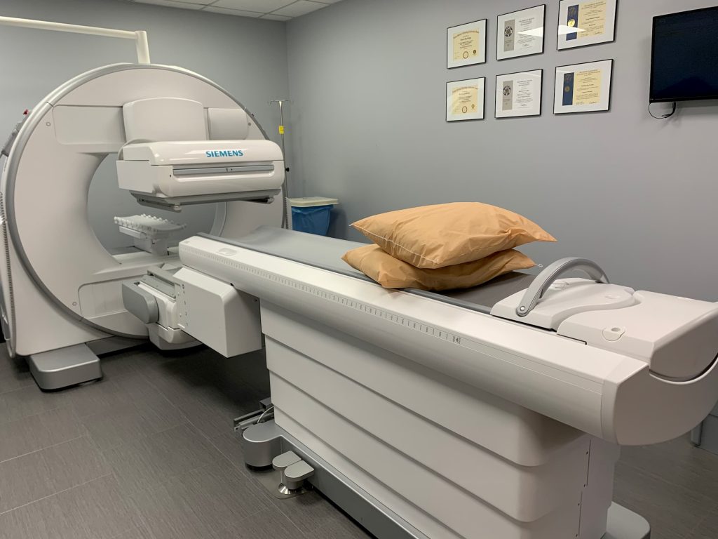 Siemens nuclear medicine machine that measures pressure of organs with small doses of radiation at NMC Health in Newton KS