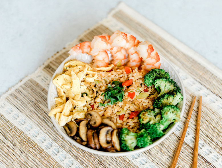 heart-healthy recipes - low carb veggie fried rice bowl from american diabetes association diabetes food hub recipes