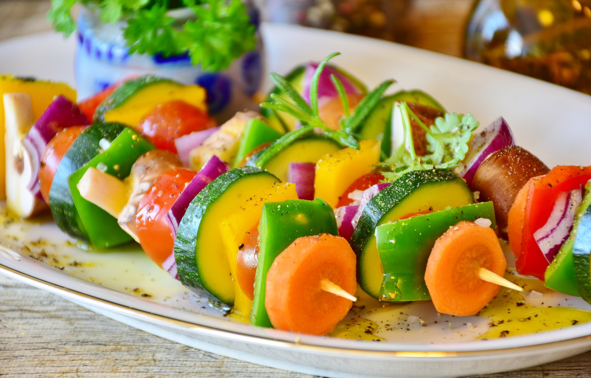 healthy food vegetable skewer kabob