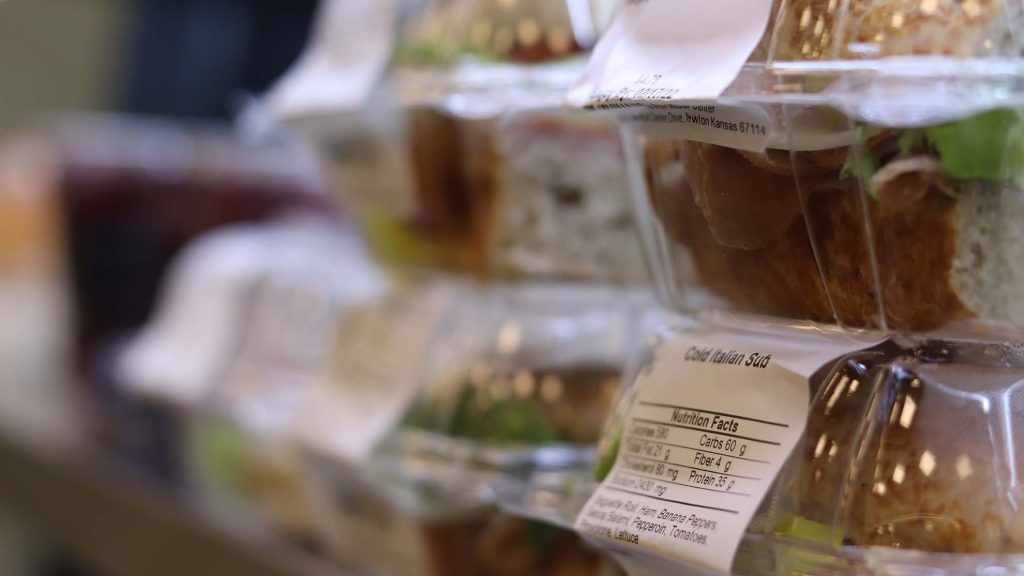 Boxed sandwiches in a cooler