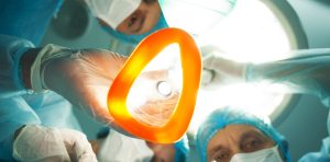 Anesthesia being administered in preparation for surgery