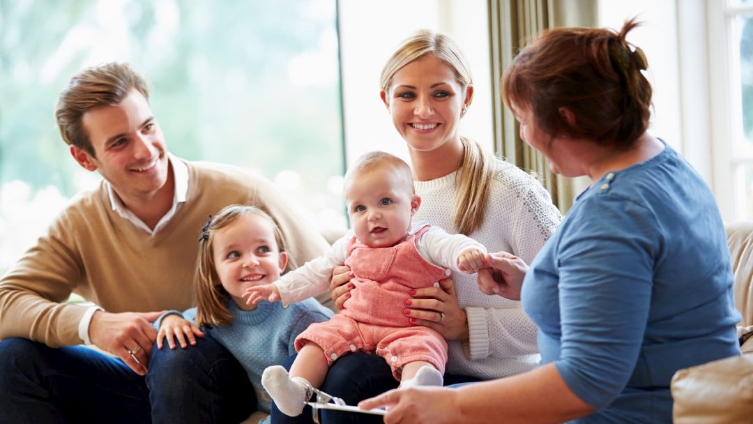 Family receiving guidance on healthy living
