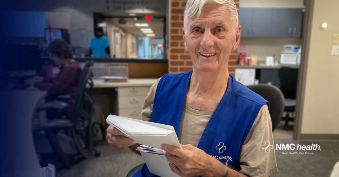 friendly older gentleman smiling in hospital